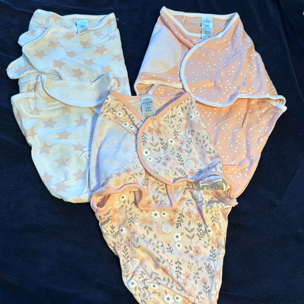 The trio swaddle blankets for babygirl. All for $12